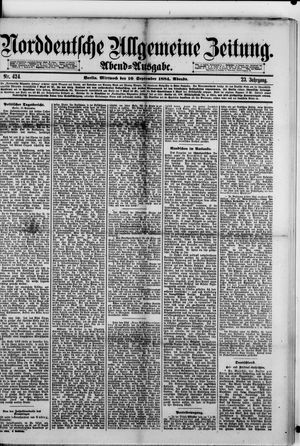 Norddeutsche allgemeine Zeitung on Sep 10, 1884