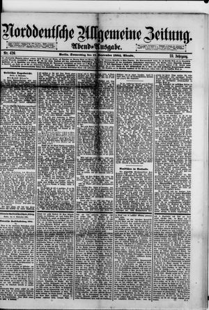 Norddeutsche allgemeine Zeitung vom 11.09.1884