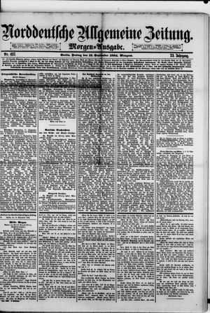 Norddeutsche allgemeine Zeitung vom 12.09.1884