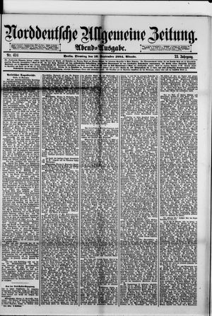 Norddeutsche allgemeine Zeitung vom 16.09.1884