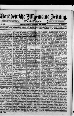 Norddeutsche allgemeine Zeitung vom 17.09.1884