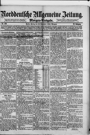 Norddeutsche allgemeine Zeitung vom 19.09.1884