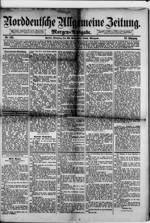 Norddeutsche allgemeine Zeitung vom 23.09.1884