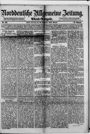 Norddeutsche allgemeine Zeitung vom 23.09.1884