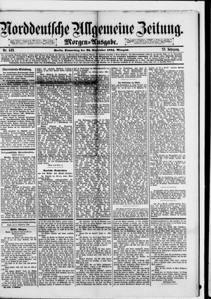 Norddeutsche allgemeine Zeitung vom 25.09.1884