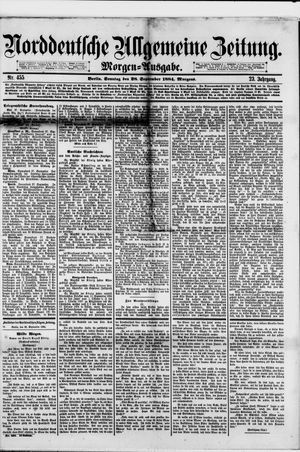 Norddeutsche allgemeine Zeitung vom 28.09.1884