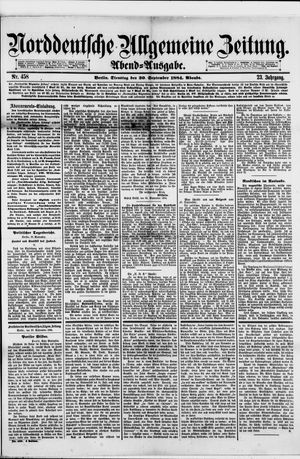 Norddeutsche allgemeine Zeitung vom 30.09.1884