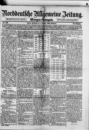 Norddeutsche allgemeine Zeitung vom 01.10.1884