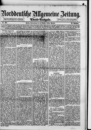 Norddeutsche allgemeine Zeitung vom 02.10.1884