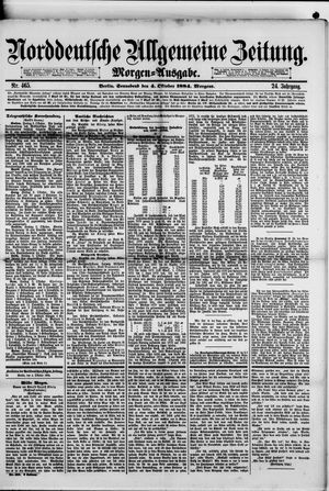 Norddeutsche allgemeine Zeitung vom 04.10.1884