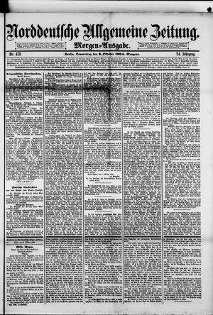 Norddeutsche allgemeine Zeitung vom 09.10.1884
