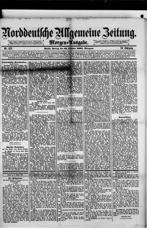 Norddeutsche allgemeine Zeitung vom 10.10.1884