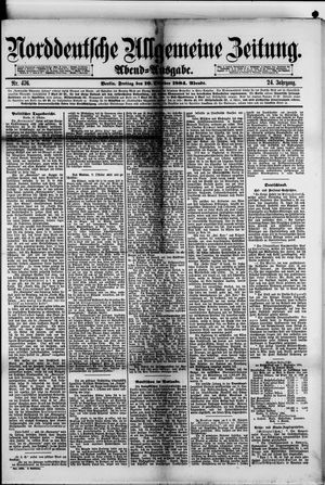 Norddeutsche allgemeine Zeitung vom 10.10.1884