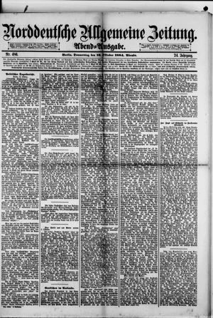 Norddeutsche allgemeine Zeitung on Oct 16, 1884