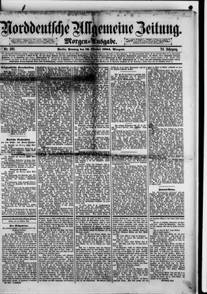 Norddeutsche allgemeine Zeitung vom 19.10.1884