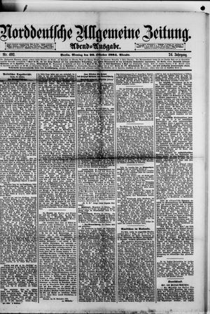 Norddeutsche allgemeine Zeitung vom 20.10.1884