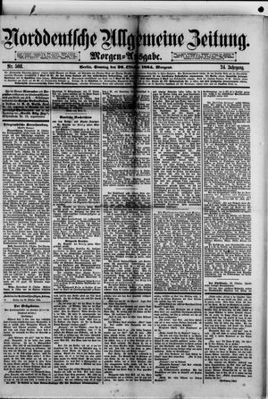 Norddeutsche allgemeine Zeitung vom 26.10.1884