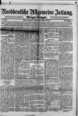 Norddeutsche allgemeine Zeitung vom 28.10.1884