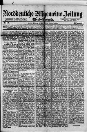 Norddeutsche allgemeine Zeitung vom 28.10.1884