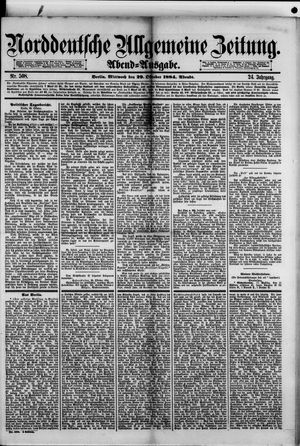 Norddeutsche allgemeine Zeitung vom 29.10.1884