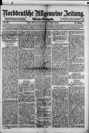 Norddeutsche allgemeine Zeitung vom 30.10.1884