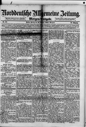 Norddeutsche allgemeine Zeitung vom 31.10.1884