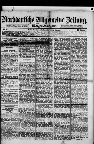 Norddeutsche allgemeine Zeitung vom 02.11.1884