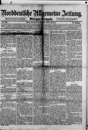 Norddeutsche allgemeine Zeitung on Nov 7, 1884