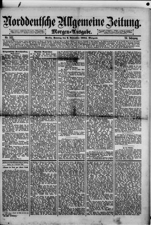 Norddeutsche allgemeine Zeitung vom 09.11.1884