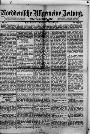 Norddeutsche allgemeine Zeitung vom 15.11.1884
