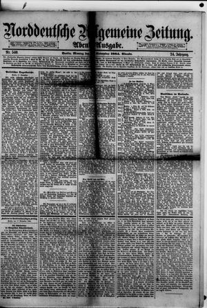 Norddeutsche allgemeine Zeitung vom 17.11.1884