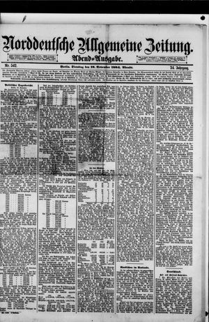 Norddeutsche allgemeine Zeitung vom 18.11.1884