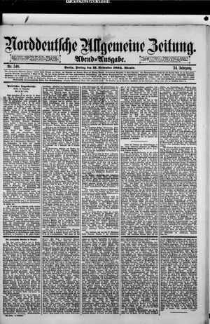 Norddeutsche allgemeine Zeitung vom 21.11.1884