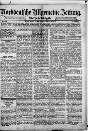 Norddeutsche allgemeine Zeitung on Nov 28, 1884