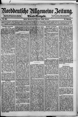 Norddeutsche allgemeine Zeitung vom 01.12.1884