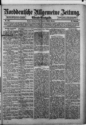 Norddeutsche allgemeine Zeitung vom 12.12.1884