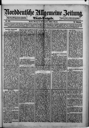 Norddeutsche allgemeine Zeitung vom 15.12.1884