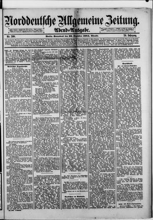 Norddeutsche allgemeine Zeitung vom 20.12.1884