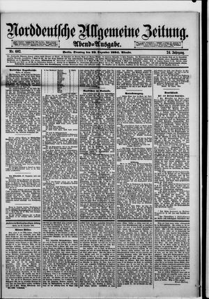 Norddeutsche allgemeine Zeitung on Dec 23, 1884