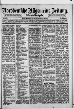 Norddeutsche allgemeine Zeitung vom 27.12.1884