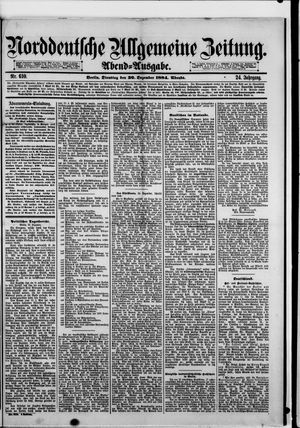 Norddeutsche allgemeine Zeitung vom 30.12.1884