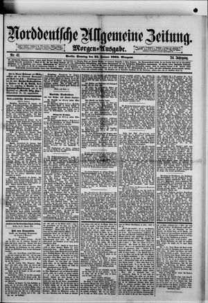 Norddeutsche allgemeine Zeitung vom 25.01.1885