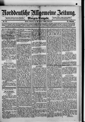 Norddeutsche allgemeine Zeitung vom 27.01.1885