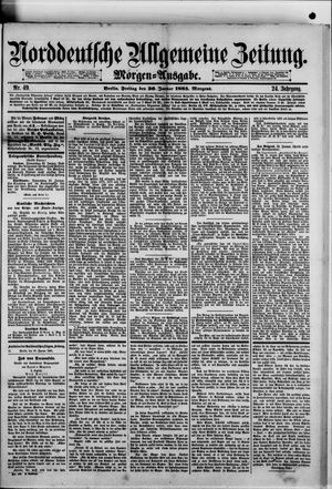 Norddeutsche allgemeine Zeitung on Jan 30, 1885