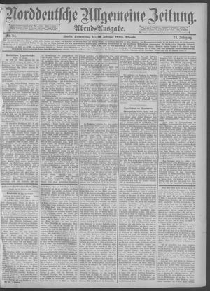 Norddeutsche allgemeine Zeitung on Feb 19, 1885