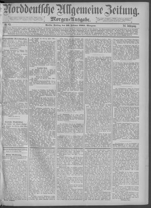 Norddeutsche allgemeine Zeitung on Feb 20, 1885