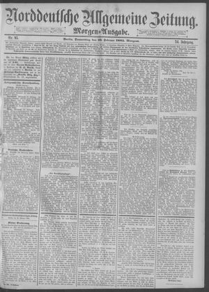 Norddeutsche allgemeine Zeitung on Feb 26, 1885