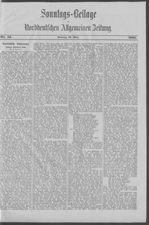 Norddeutsche allgemeine Zeitung on Mar 22, 1885