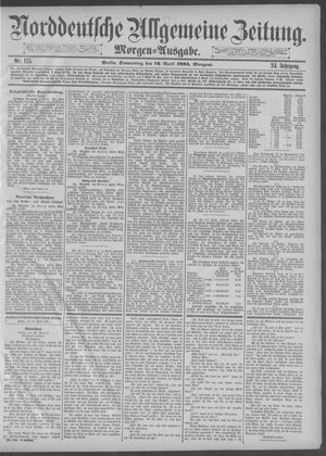 Norddeutsche allgemeine Zeitung on Apr 16, 1885