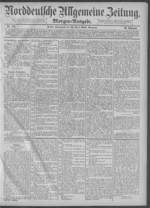 Norddeutsche allgemeine Zeitung vom 18.04.1885